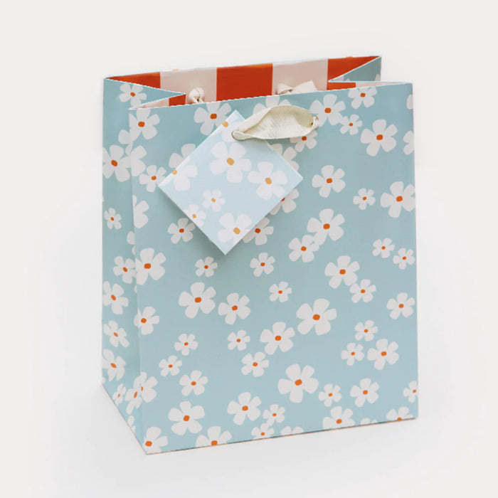 Caroline Gardner Blue Floral Medium Gift Bag