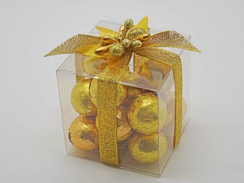 Christmas Table Favours Gold Twinkle Berry Cube
