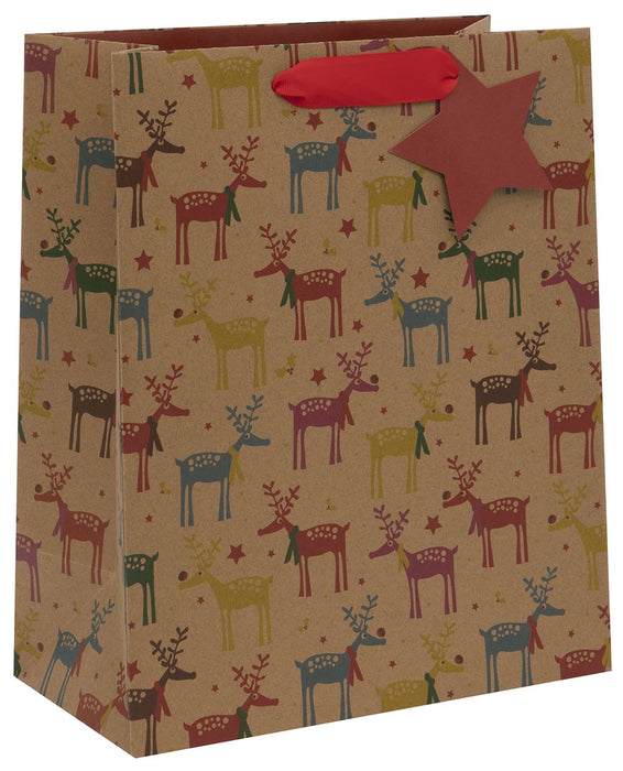 Glick Oh Deer Kraft Large Gift Bag