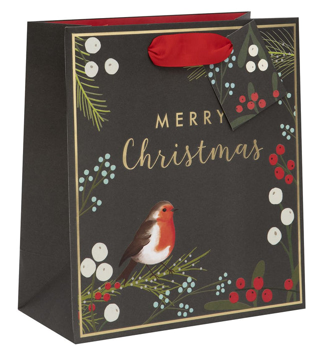 Glick Christmas Robin Medium Gift Bag