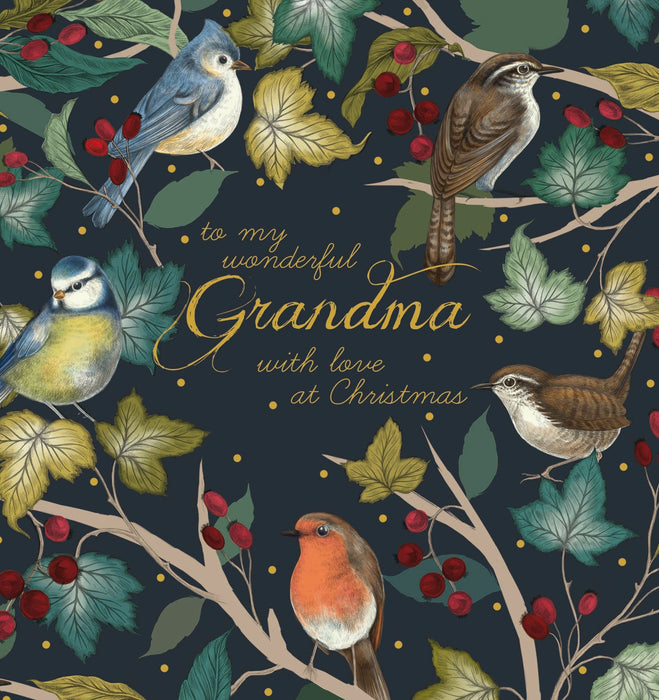 Art File Grandma Birds Christmas Card