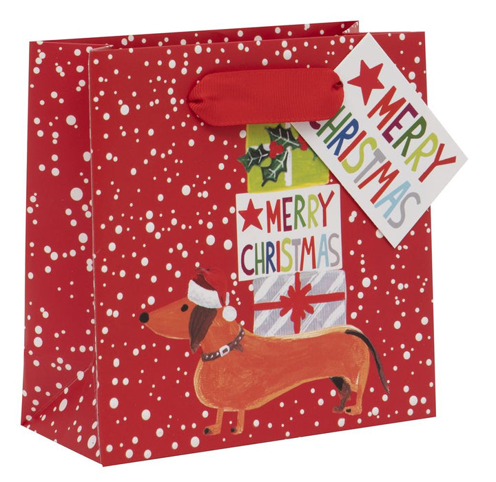 Glick Dachshund Small Christmas Gift Bag