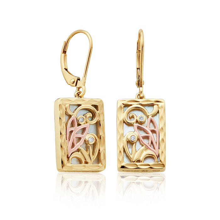 Clogau Gold White Mother Of Pearl Earrings