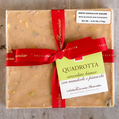 Quadrotta White Chocolate with Almonds and Pistachios Bar - Dated 9/20