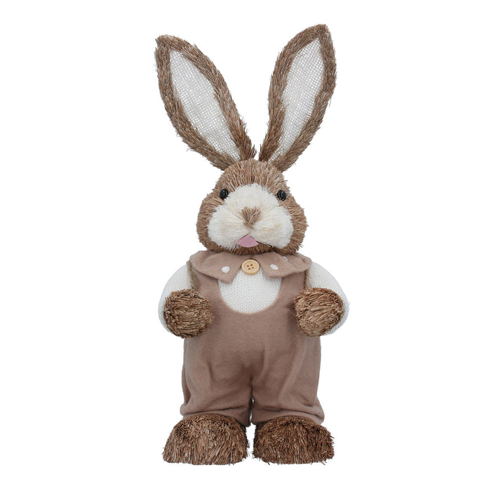 Gisela Graham Bristle Bunny with Taupe Dungaree