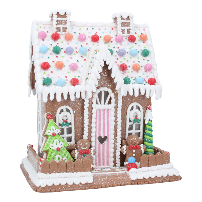Gisela Graham Gingerbread Multi Colour Sweets LED House Ornament