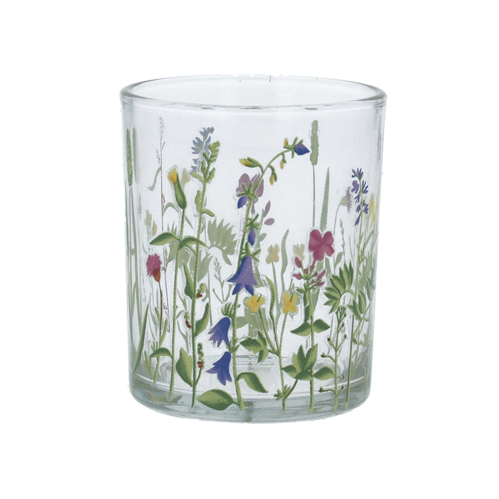 Gisela Graham Wild Flower Meadow Glass Nite Lite Pot