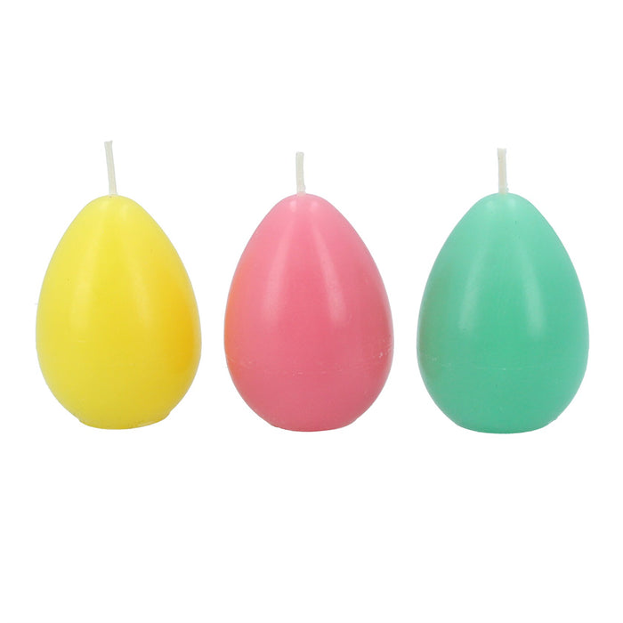 Gisela Graham Yellow, Pink or Green Egg Shaped Candle