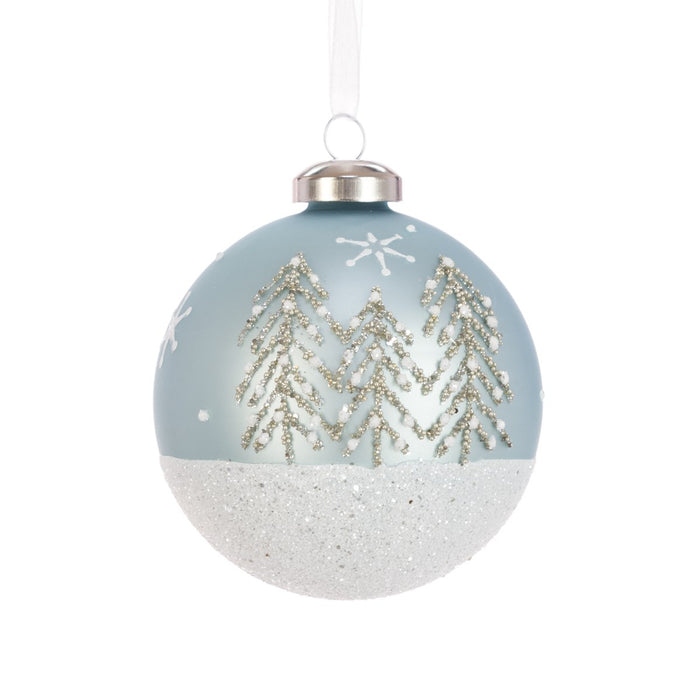 Glass Elaine Sparkle Tree Christmas Bauble