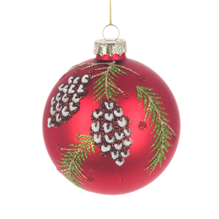 Glass Itzel Red Christmas Bauble