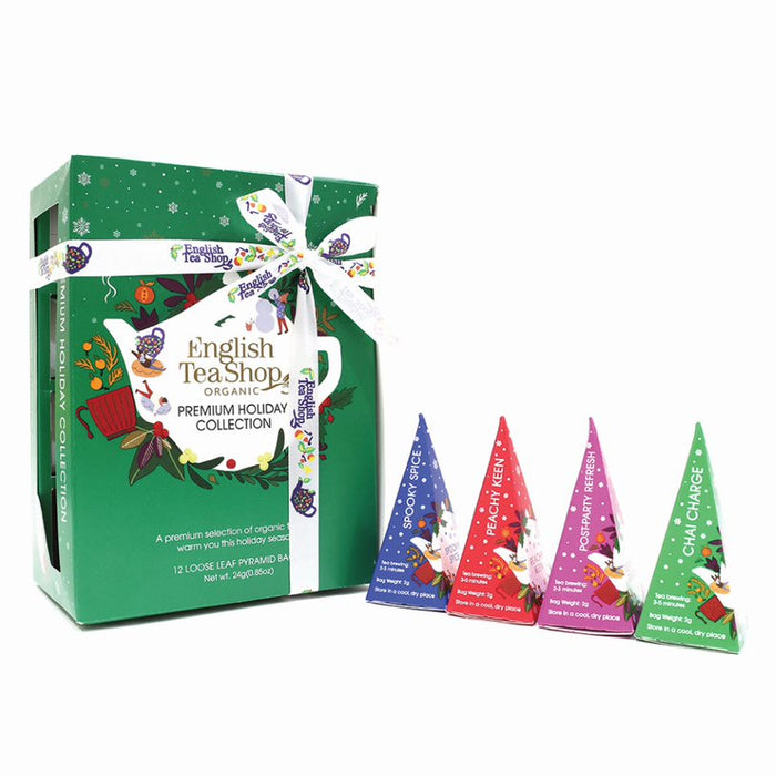 English Tea Shop Holiday Green 12 Pyramid Tea Bags Gift