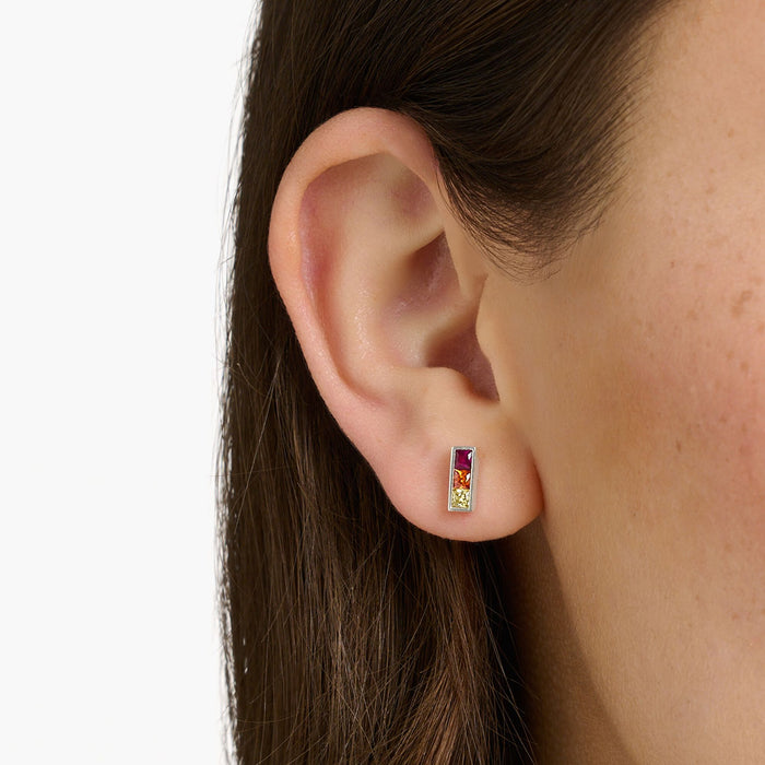 Thomas Sabo Silver With Colourful Stones Ear Studs