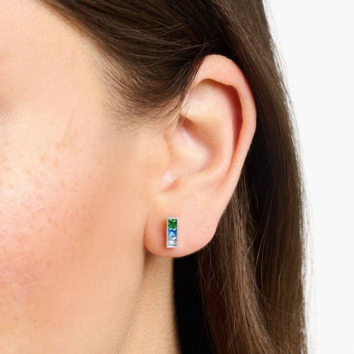 Thomas Sabo Silver With Colourful Stones Ear Studs