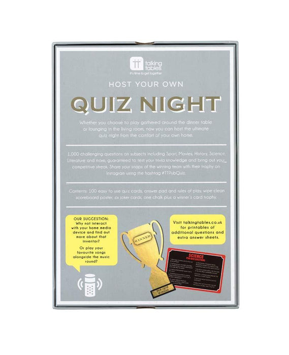 Talking Tables Host Your Own Quiz Night Game