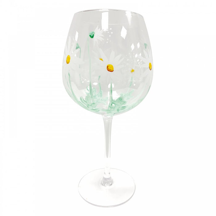 Hand Painted Daisy Gin Glass