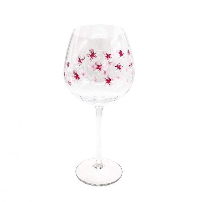 Hand Painted Cherry Blossom Gin Glass