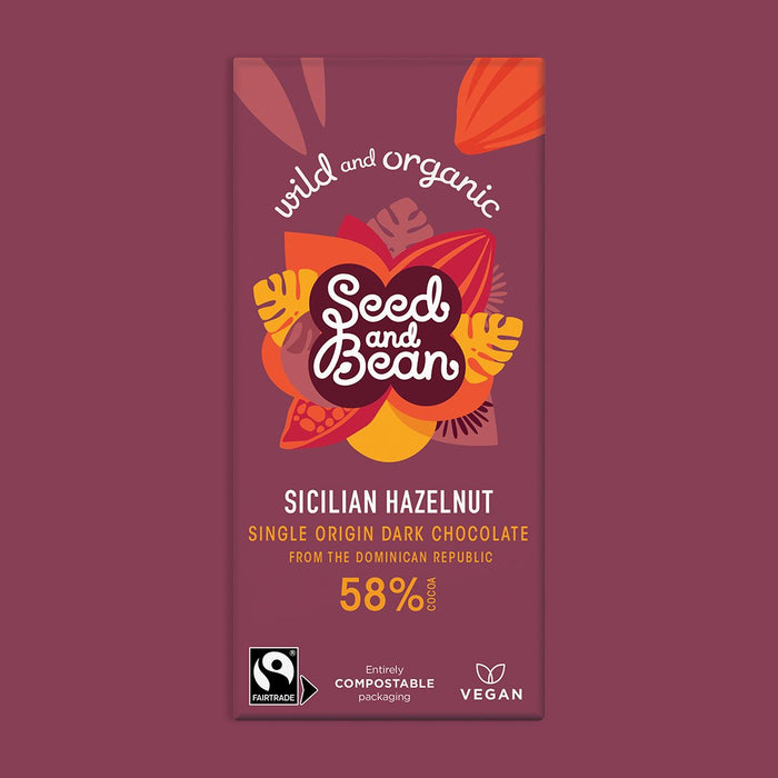 Seed & Bean Sicilian Hazelnut Dark Chocolate Bar