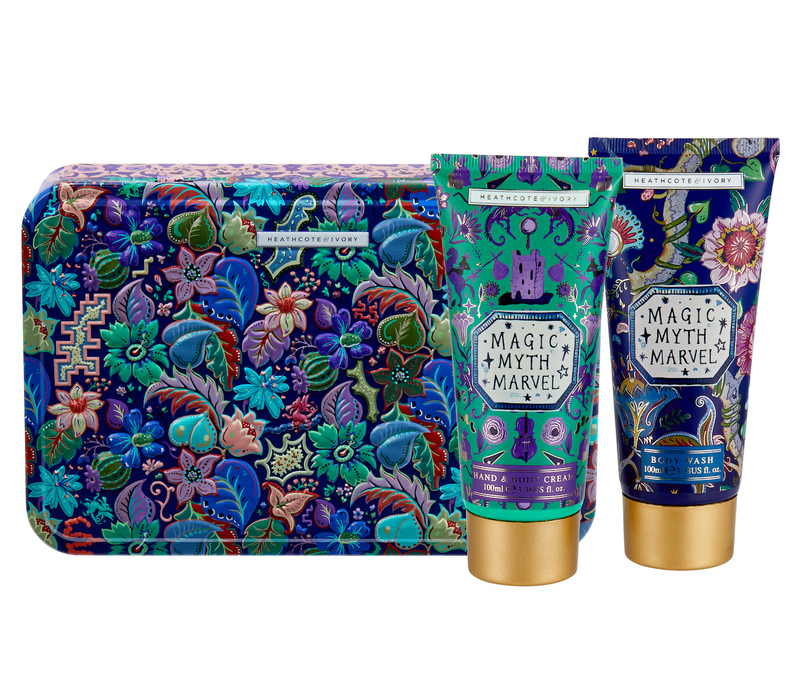Heathcote & Ivory Magic Myth Marvel Pampering Bodycare Duo in Embossed Tin