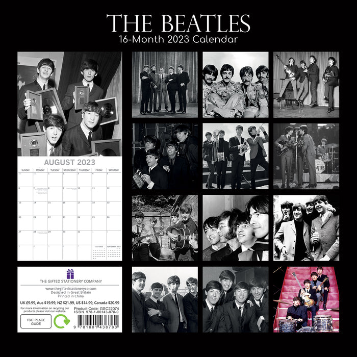 The Gifted Stationary Company 2023 Square Wall Calendar - The Beatles