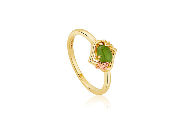 Clogau Ivy Leaf Green Jasper Ring - Size P