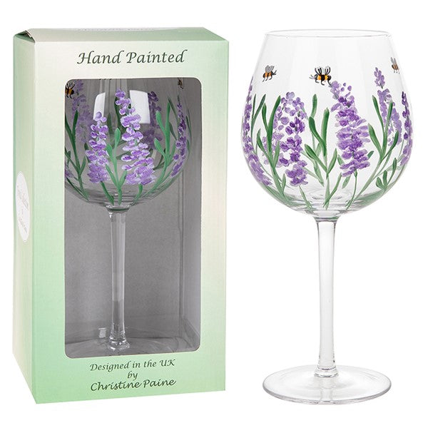 Hand Painted Lavender Gin Glass