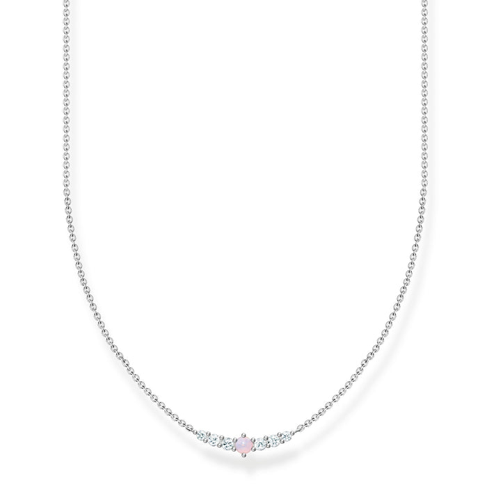 Thomas Sabo Shimmering Pink Opal Silver Necklace