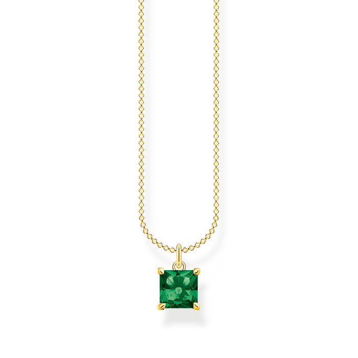 Thomas Sabo Green Stone Gold Necklace