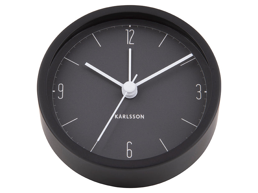 Karlsson Black Alarm Clock Numbers & Lines