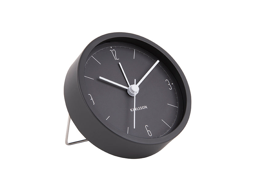 Karlsson Black Alarm Clock Numbers & Lines