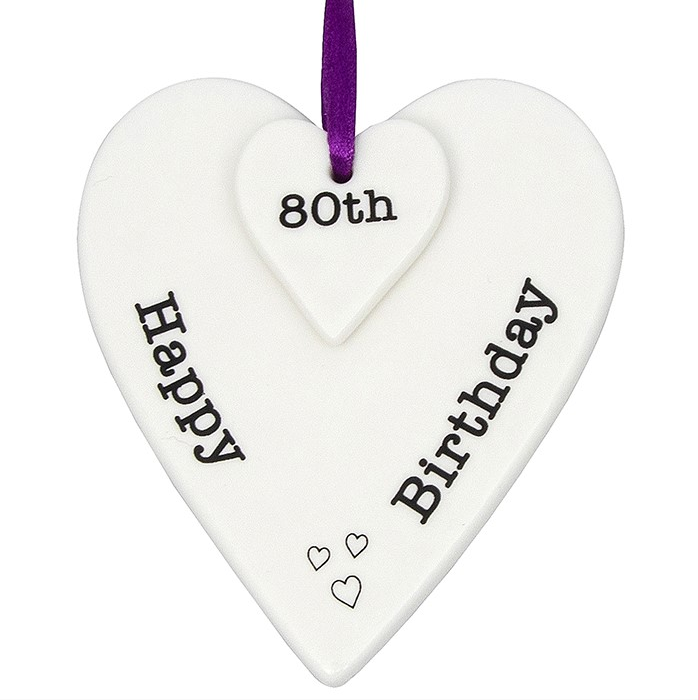Keepsake Heart Happy 80th Birthday