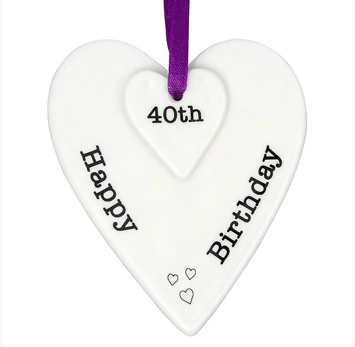 Keepsake Heart Happy 40th Birthday