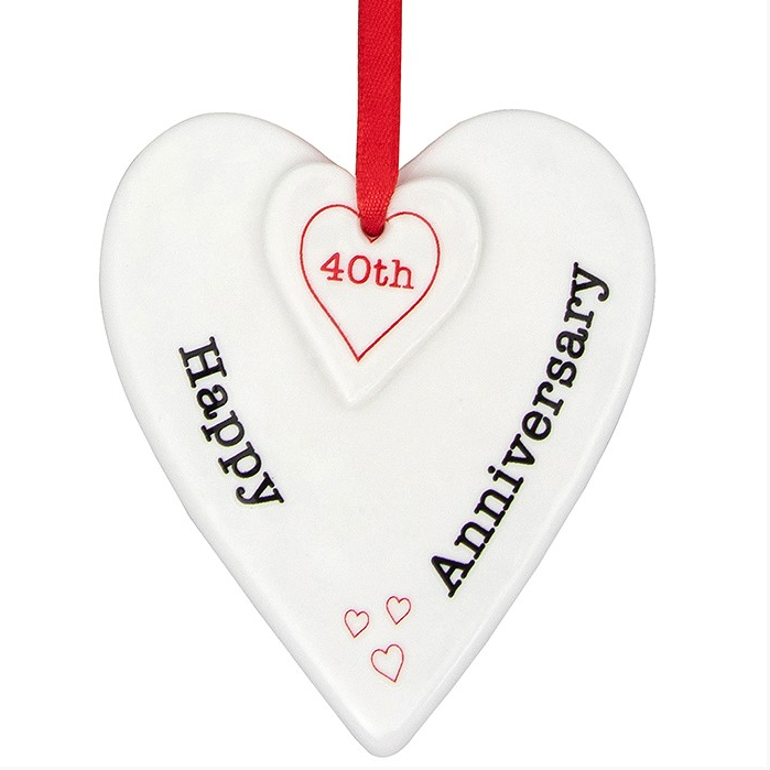 Keepsake Heart Happy 40th Anniversary