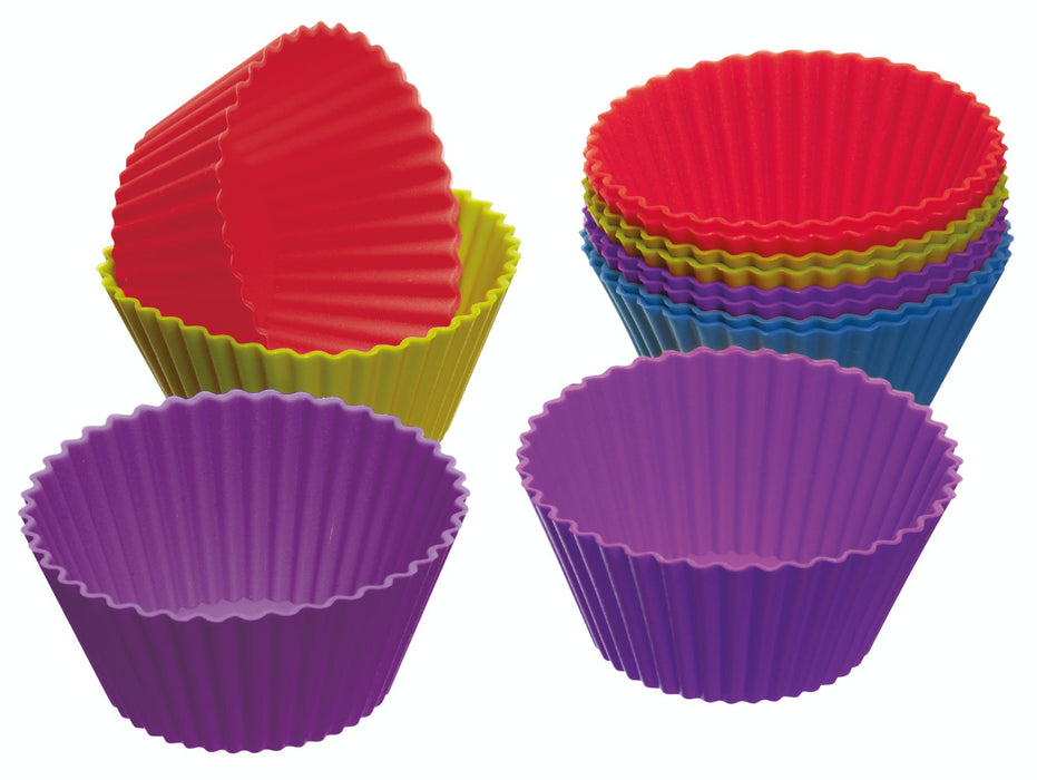 KitchenCraft Colourworks Pack of 12 Silicone Cupcake Cases