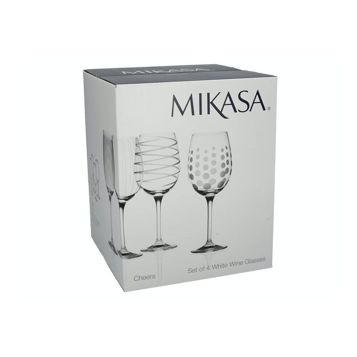 KitchenCraft Mikasa Cheers Set Of 4 White Wine Glasses