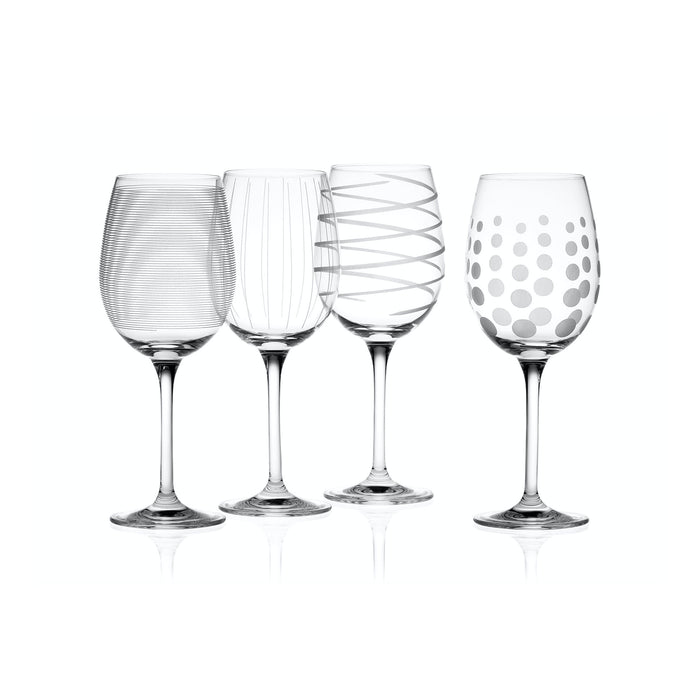 KitchenCraft Mikasa Cheers Set Of 4 White Wine Glasses