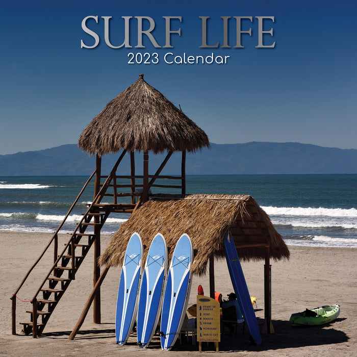 The Gifted Stationary Company 2023 Square Wall Calendar - Surf Life