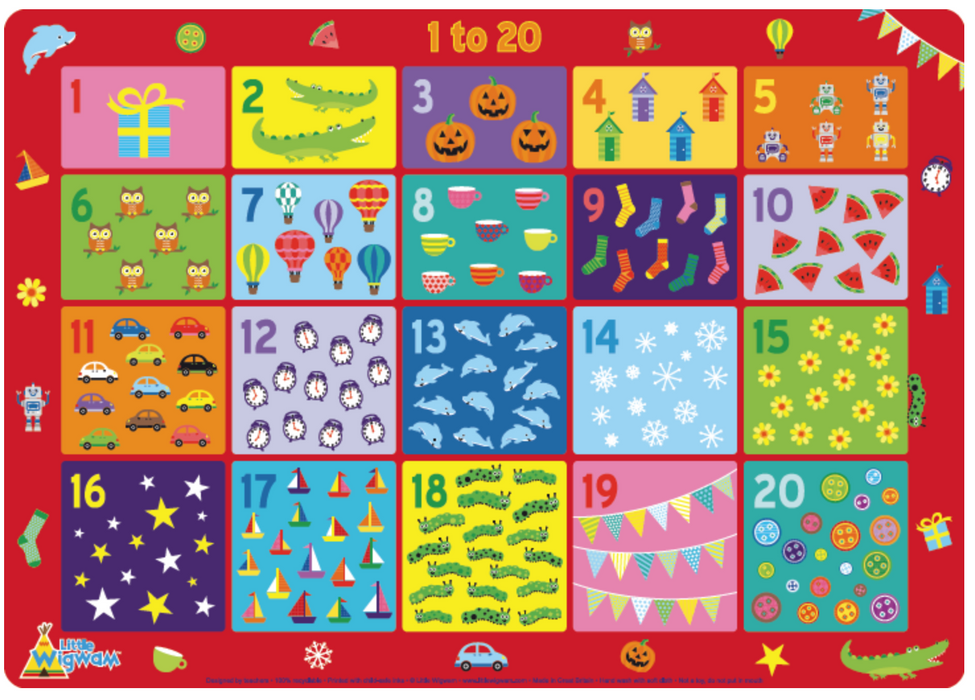 Little Wigwam 1 to 20 Placemat