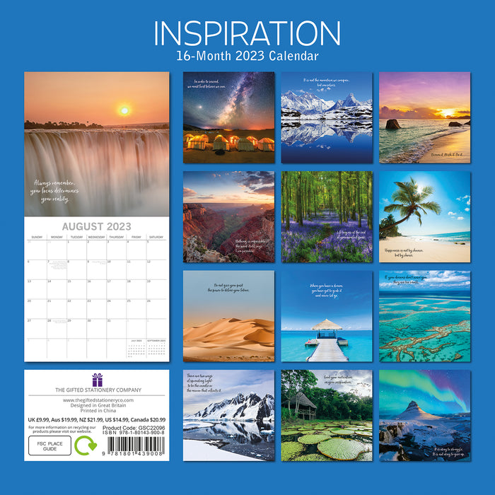 The Gifted Stationary Company 2023 Square Wall Calendar - Inspiration