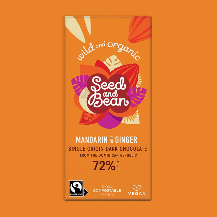 Seed & Bean Mandarin & Ginger Dark Chocolate Bar