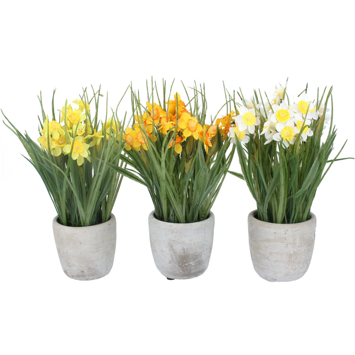 Gisela Graham Faux Daffodils in Pot