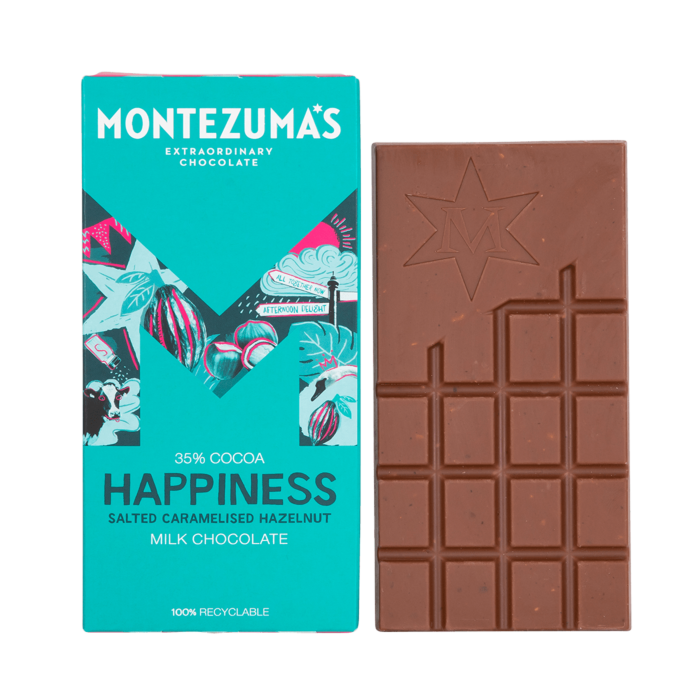 Montezuma Salted Caramelised Hazelnuts Milk Chocolate Bar