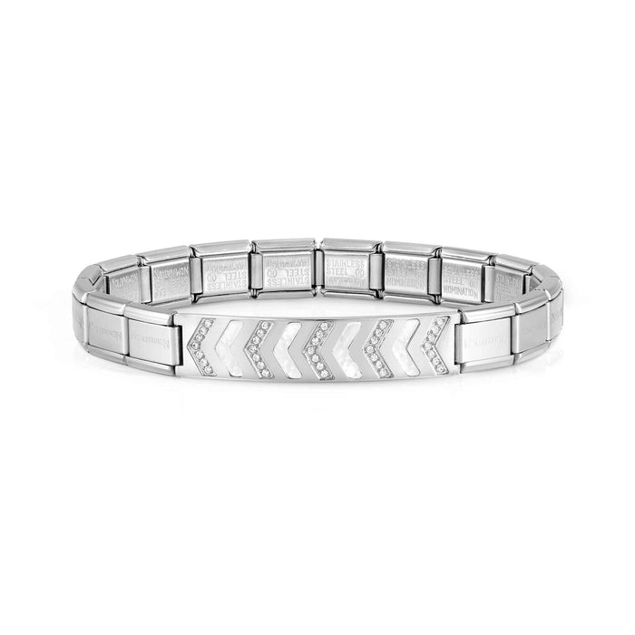 Nomination Trendsetter Mother of Pearl and CZ Steel Bracelet