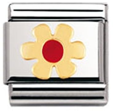 Nomination Classic Gold Nature Red Flower No Stem Charm