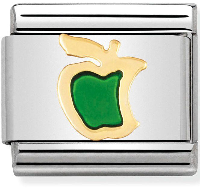 Nomination Classic Gold Fruits Green Half Apple Charm