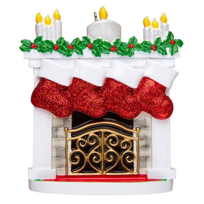 Mantle with Stocking Family Personalised Christmas Decoration