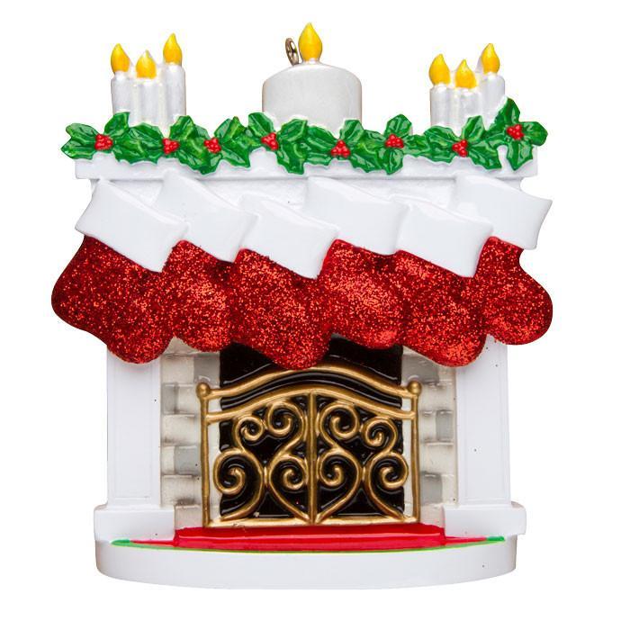 Mantle with Stocking Family Personalised Christmas Decoration