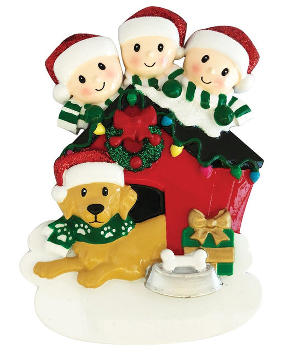 Family with Dog Personalised Christmas Decoration