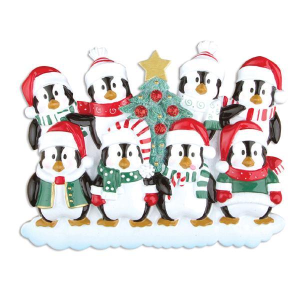 Winter Penguin Family Personalised Christmas Decoration