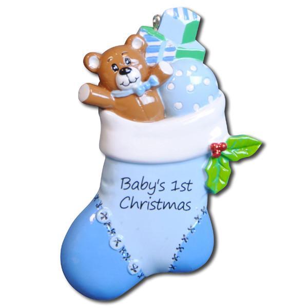 Baby First Christmas Stocking Personalised Tree Decoration