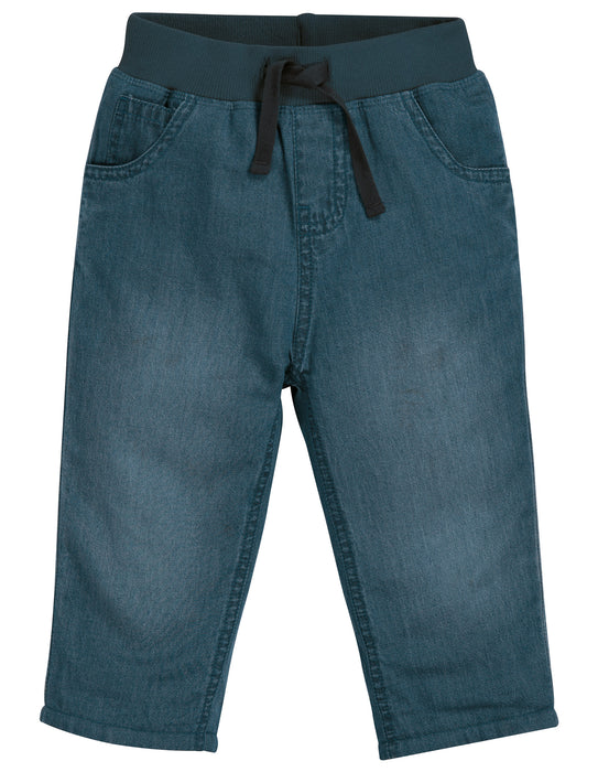 Frugi Comfy Lined Jeans, Light Wash Denim